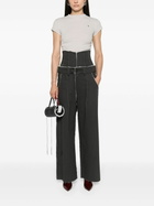 Elena Velez Charcoal Grey Patchwork Straight-Legged Jeans