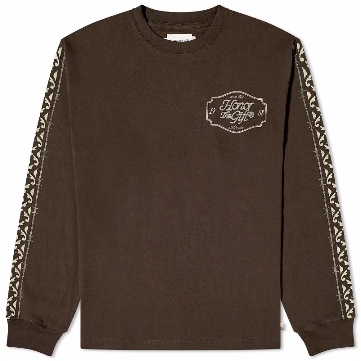 Photo: Honor the Gift Men's Pattern Long Sleeve T-Shirt in Black