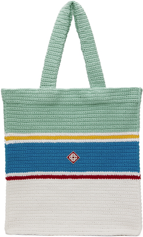 Photo: Casablanca Blue & White Stripe Tote