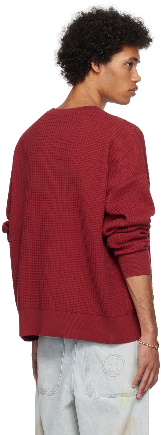 drew house Burgundy Embroidered Sweater