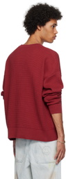 drew house Burgundy Embroidered Sweater