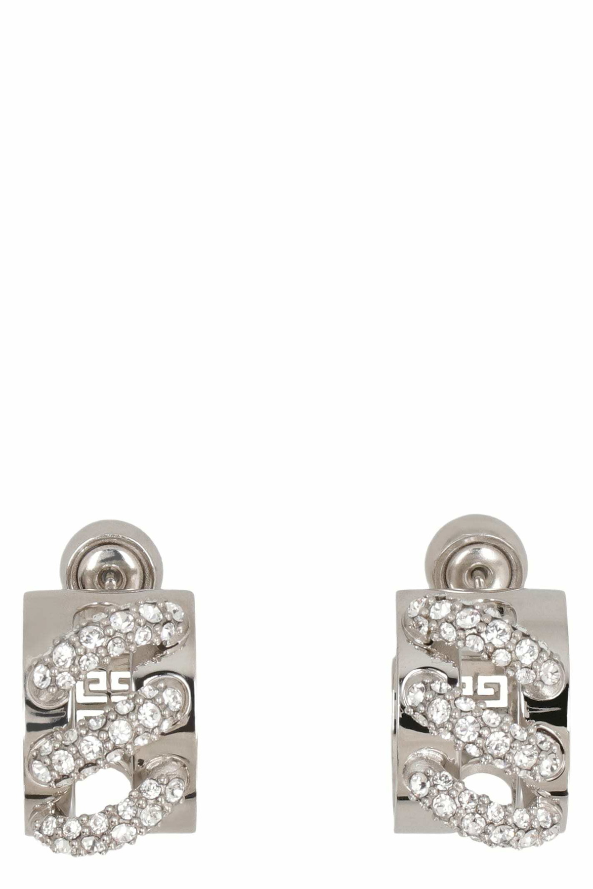 Givenchy ロックイヤリング シルバー Givenchy Silver Mini Lock Crystal Earrings Givenchy
