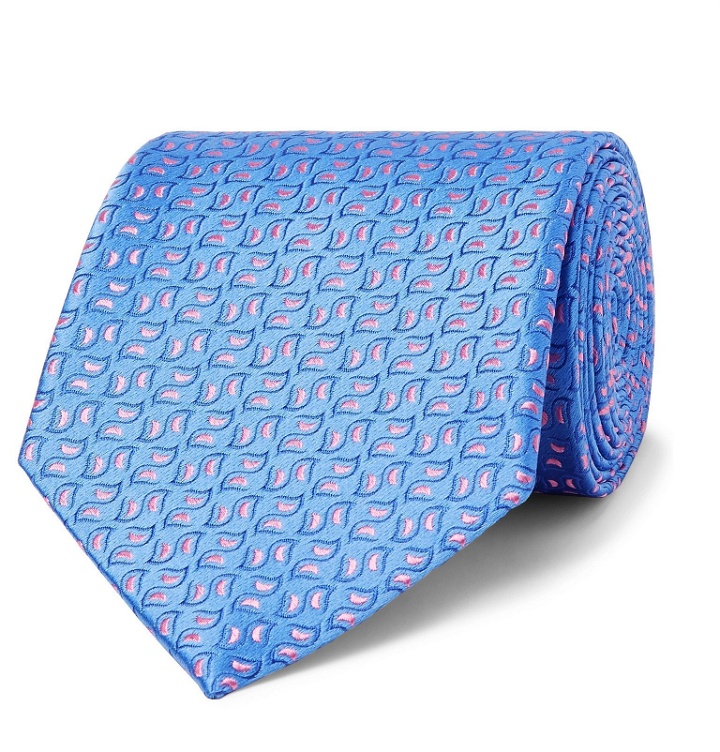 Photo: Charvet - 8.5cm Silk-Jacquard Tie - Blue