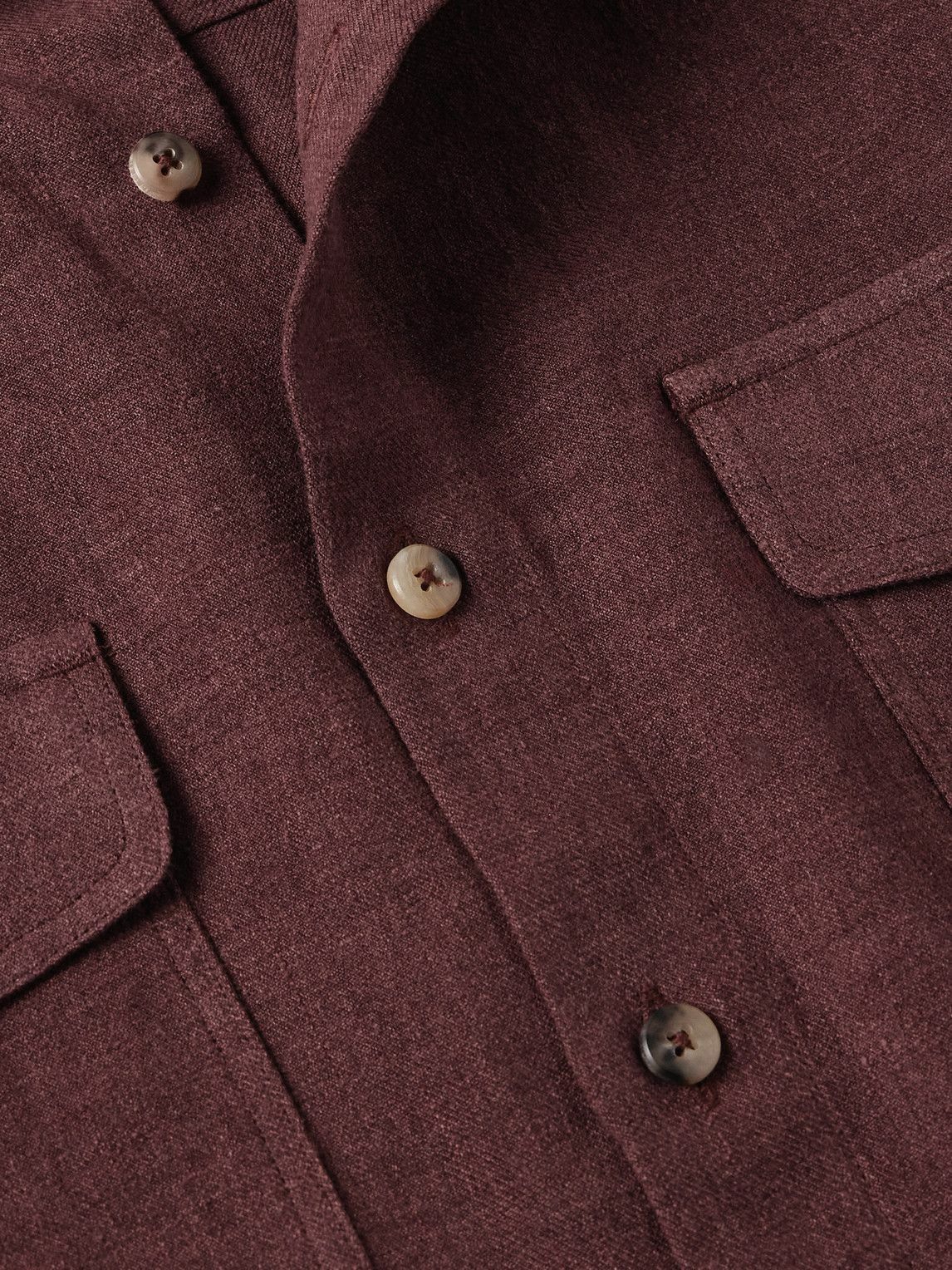 De Bonne Facture - Linen and Wool-Blend Overshirt - Red