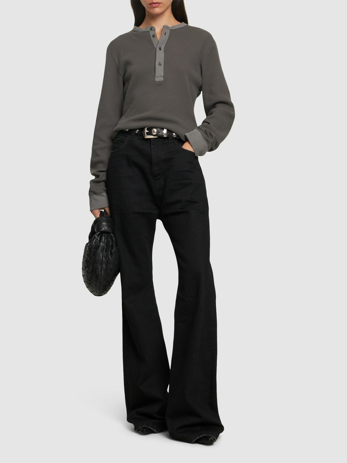 ACNE STUDIOS Emsley Waffle Weave Cotton T-shirt Acne Studios