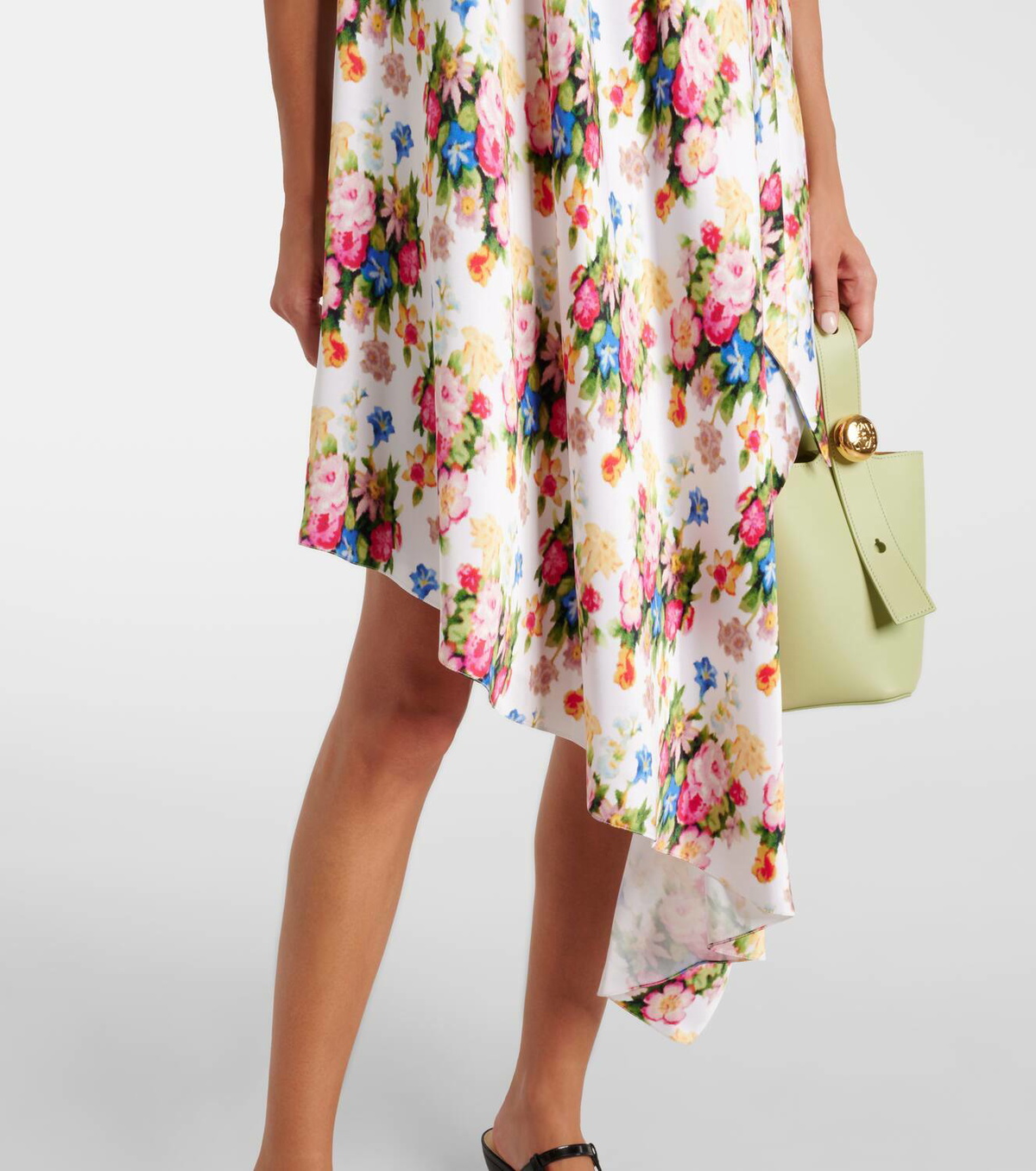 Loewe Floral ruffled silk midi dress Loewe