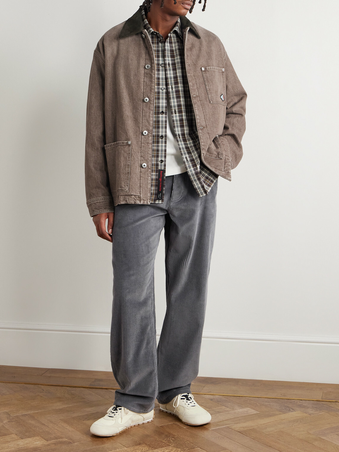 Bottega Veneta - Logo-Appliquéd Suede-Trimmed Denim Jacket - Brown