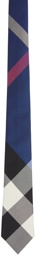 Burberry Navy Silk Check Jacquard Modern Cut Tie