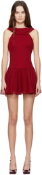 Mirror Palais Red Double Cowl Minidress