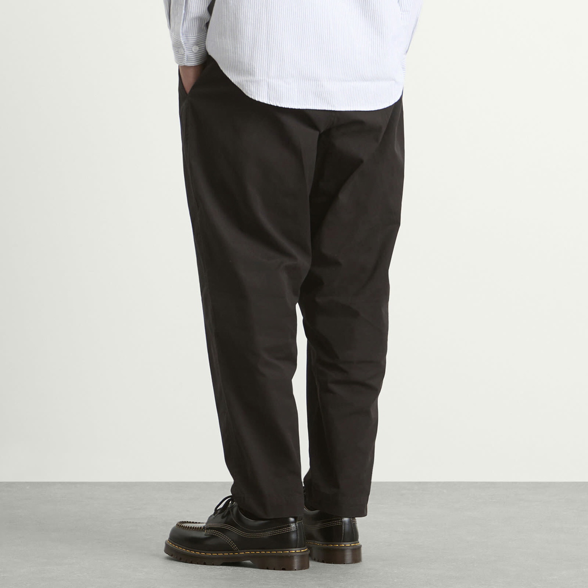 Universal Works Men's Summer Canvas Pleated Track Pant in Licorice