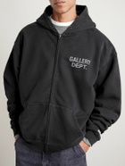 Gallery Dept. - 90's Logo-Print Cotton-Jersey Zip-Up Hoodie - Black