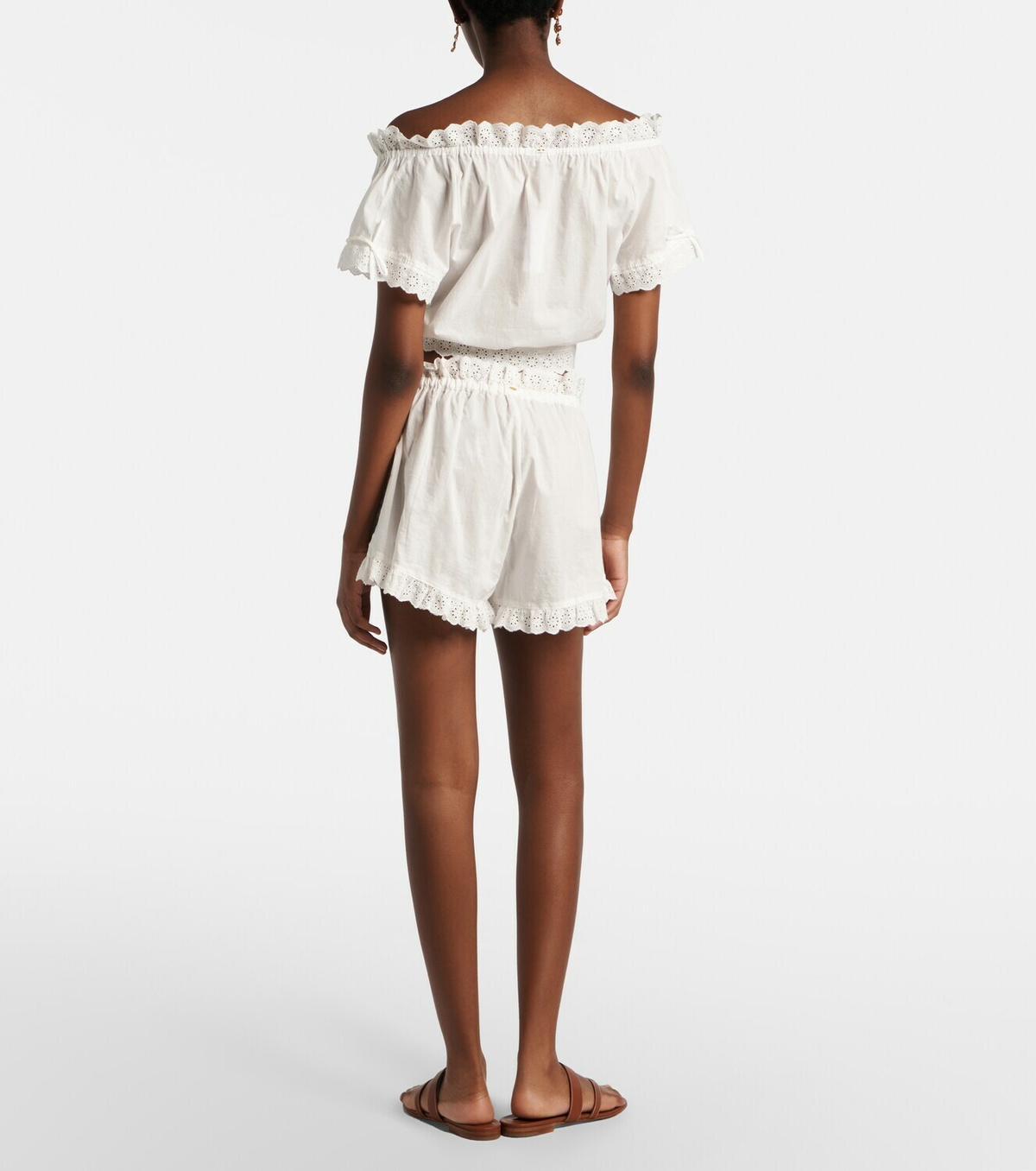 Poupette St Barth Cory pointelle cotton shorts