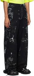 Balenciaga Black Printed Jeans