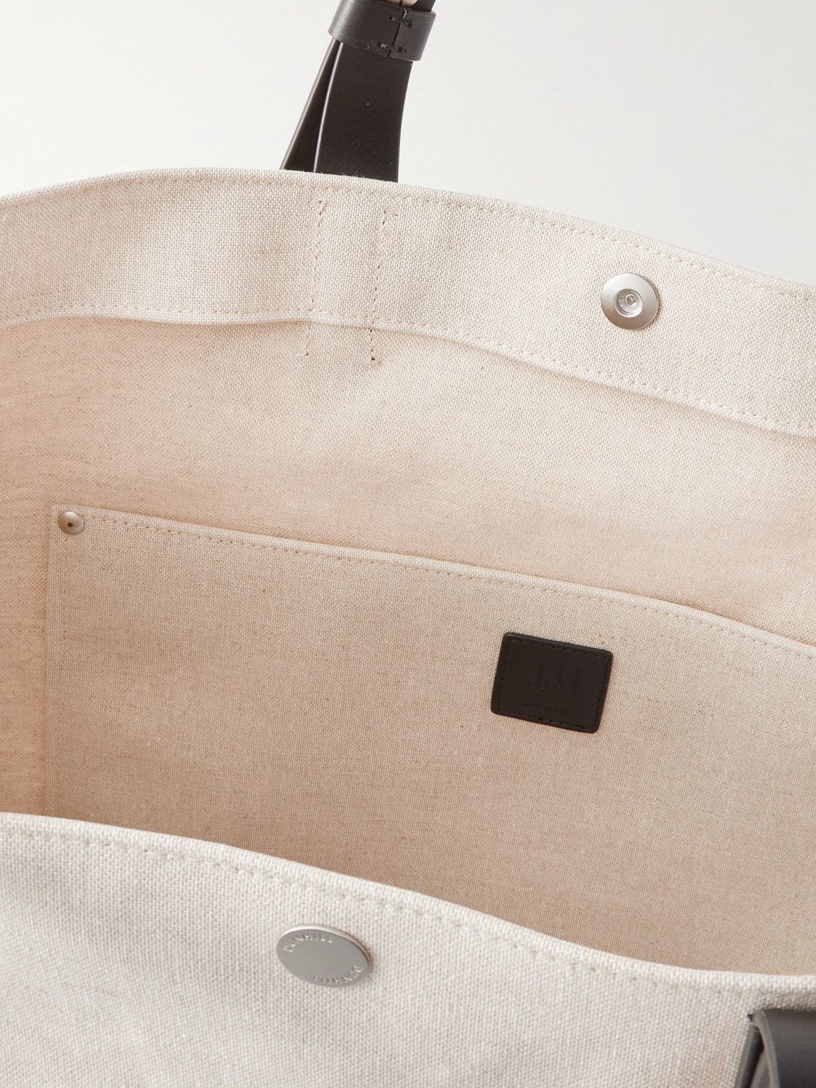 Canvas Tote Bag With Leather Handles Dunhill Logo Nylon Canvas