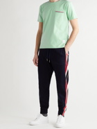 THOM BROWNE - Slim-Fit Grosgrain-Trimmed Cotton-Jersey T-Shirt - Green