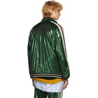 Gucci Green Oversized Laminated Track Jacket