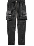 Rick Owens - Mastodon Skinny-Fit Leather Drawstring Cargo Trousers - Black