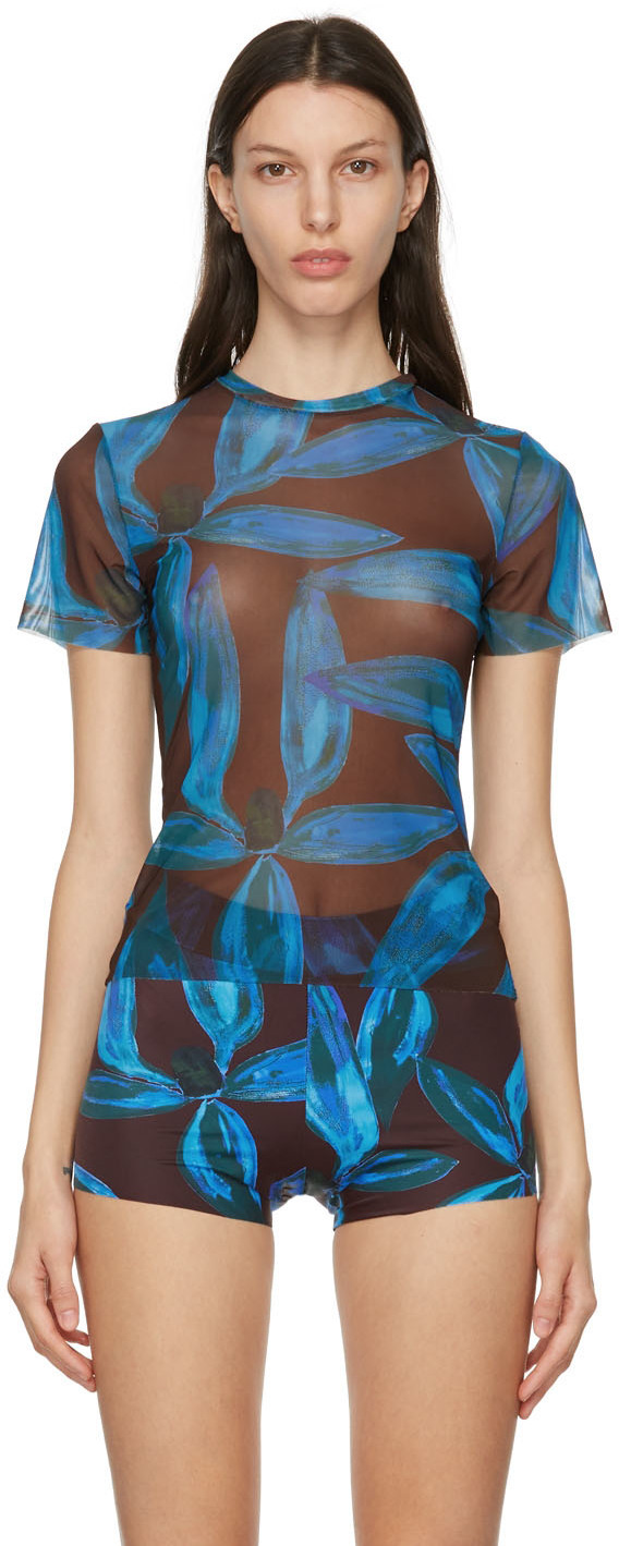 Louisa Ballou Brown & Blue Beach Tee