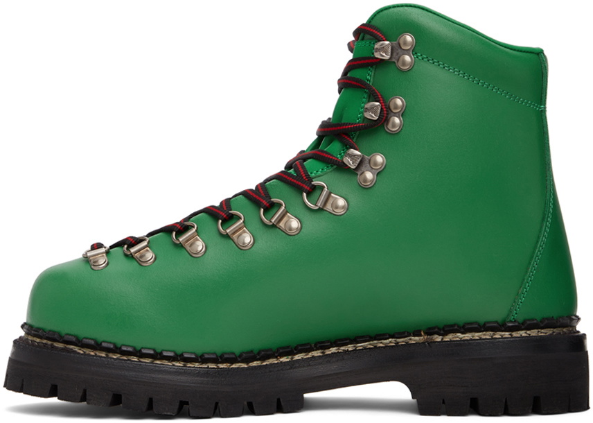 Gucci Green Leather Lace-Up Boots Gucci | Shoes | Gucci Embroidered Lace Up Booties | Poshmark main image 3