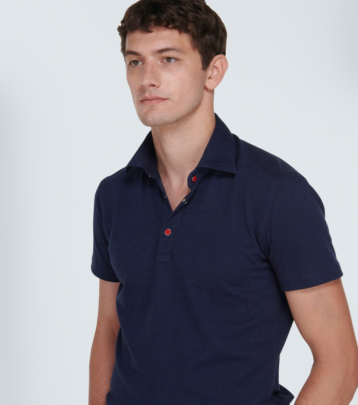 Kiton Blue Wool Pa Shirt Mariano