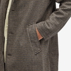 Universal Works Men's Tweed Top Coat in Stone/Navy
