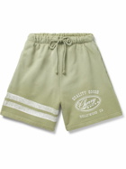 CHERRY LA - Straight-Leg Logo-Print Cotton-Jersey Drawstring Shorts - Green