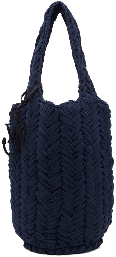Photo: JW Anderson Navy Knitted Shopper Bag