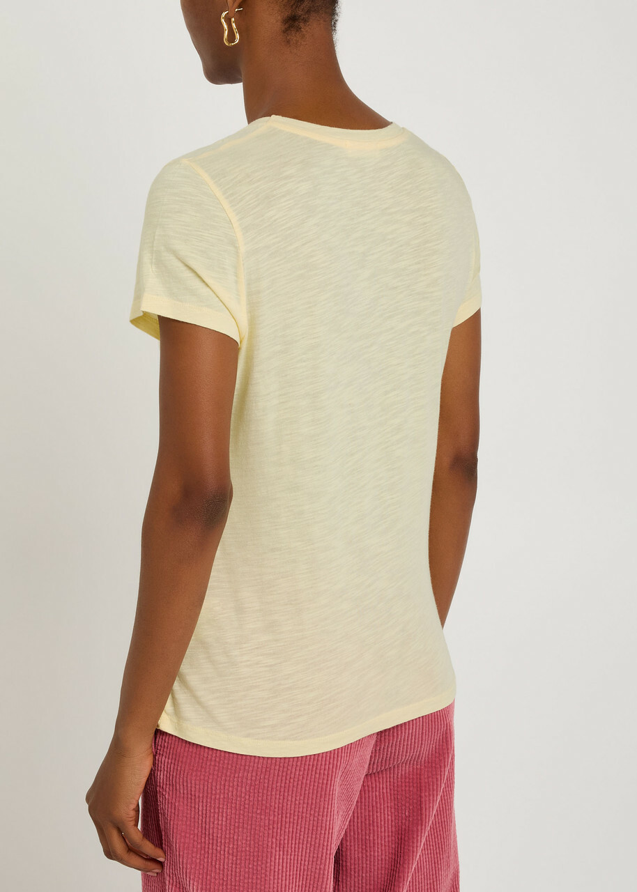 American Vintage Jacksonville Slubbed Cotton-blend T-shirt Yellow