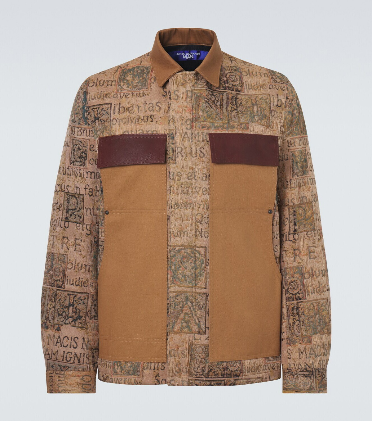 Junya Watanabe Leather-trimmed jacquard jacket