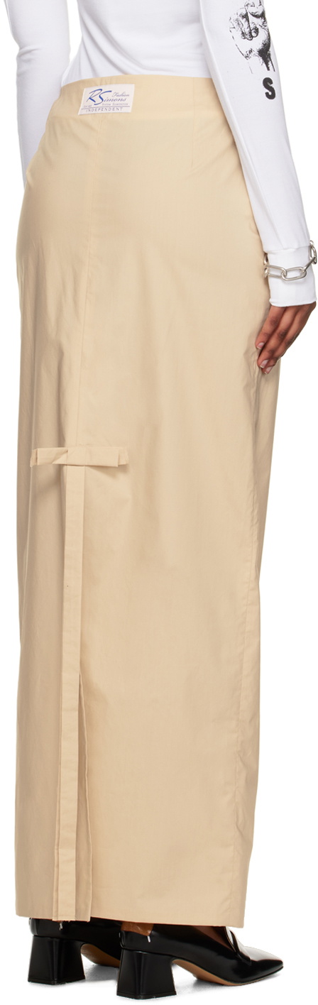 Raf Simons Beige Printed Maxi Skirt