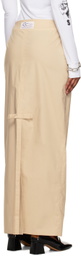 Raf Simons Beige Printed Maxi Skirt
