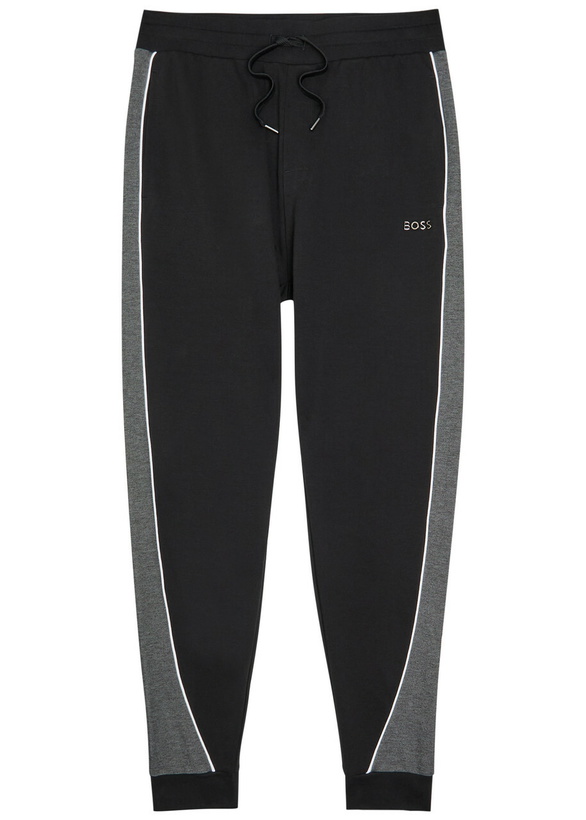 Photo: Boss Logo Panelled Cotton-blend Track Pants Black