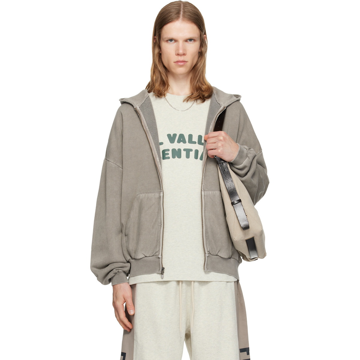 Fear of God ESSENTIALS Gray 90's Zip-Up Hoodie