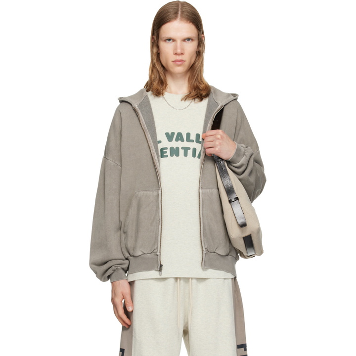 Photo: Fear of God ESSENTIALS Gray 90's Zip-Up Hoodie