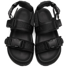 Bottega Veneta Black Leather and Canvas Camper Sandals