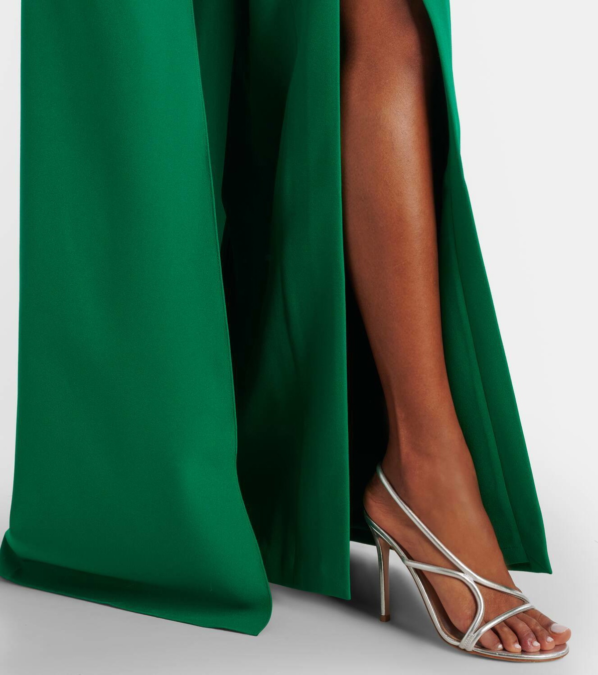 Safiyaa Caped asymmetric crêpe gown