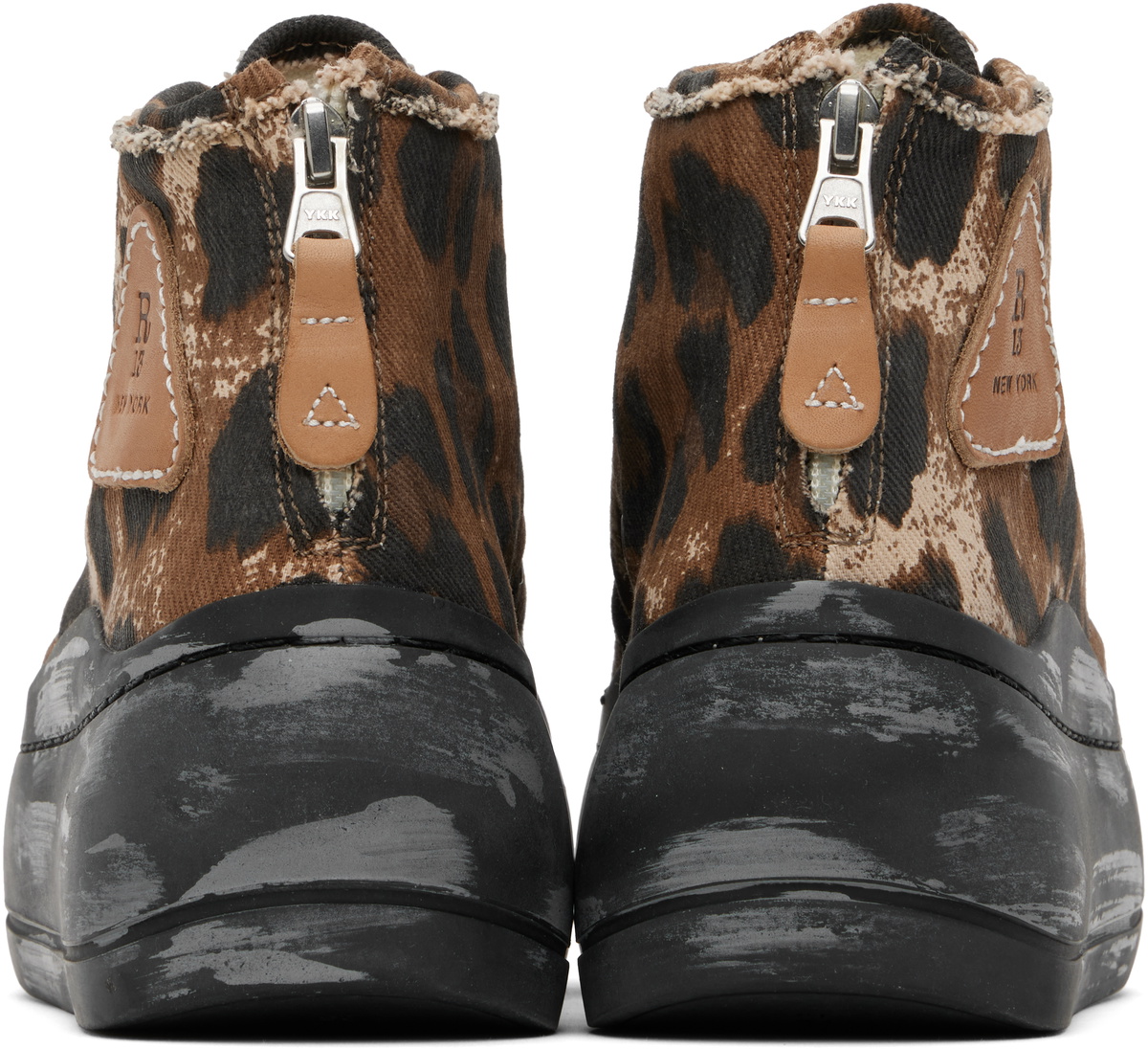 R13 Brown & Black Kurt High Top Sneakers