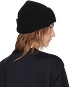 Acne Studios Black Small Face Logo Beanie