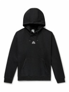 Nike - ACG Tuff Logo-Embroidered Cotton-Blend Jersey Hoodie - Black