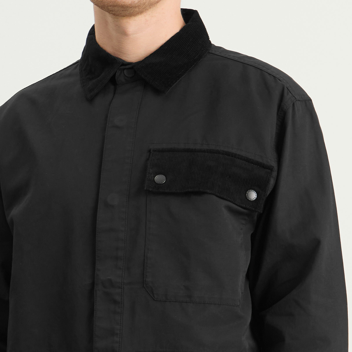 Barbour Men's Heritage + Silverbay OS Twill Overshirt in Black