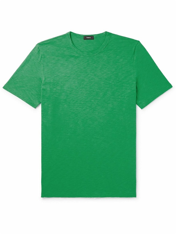 Photo: Theory - Slub Cotton-Jersey T-Shirt - Green