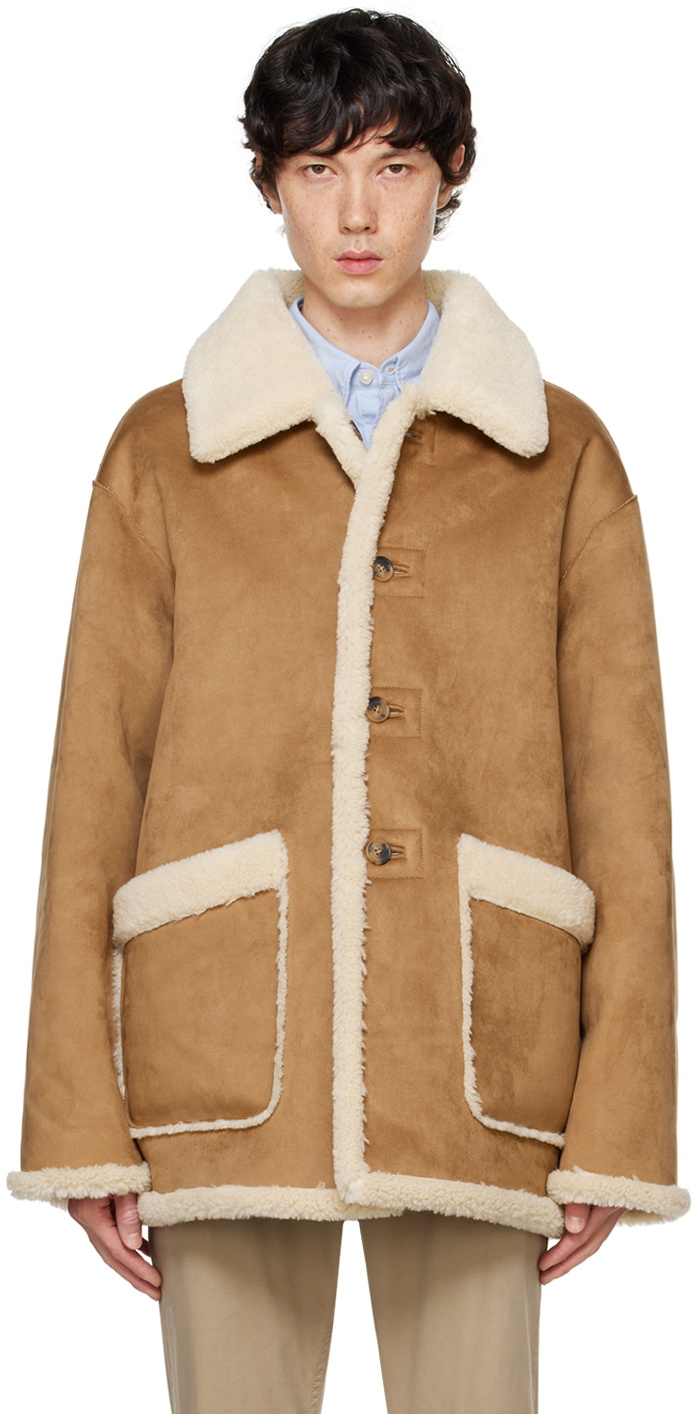 Dunst Brown & Beige Reversible Faux-Shearling Jacket Dunst Dunst Brown & Beige Reversible Faux-Shearling Jacket Dunst