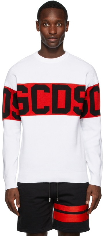 Photo: GCDS White Logo Band Sweater