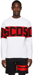 GCDS White Logo Band Sweater
