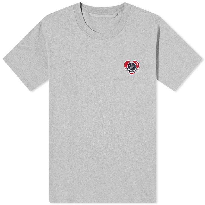 Photo: Moncler Men's Heart Logo T-Shirt in Grey