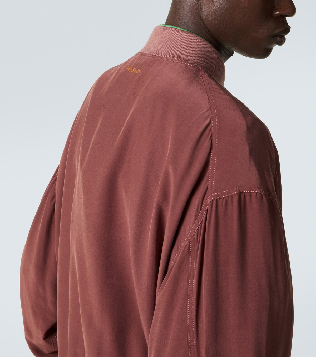 Versace Oversized silk poplin blouson jacket