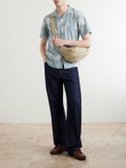 Hartford - New Palmito Convertible-Collar Printed Cotton Shirt - Green