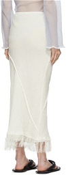 Acne Studios White Linen Fringed Skirt