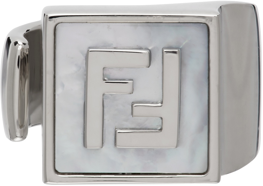 Fendi Shadow Ring Palladium finish Silver