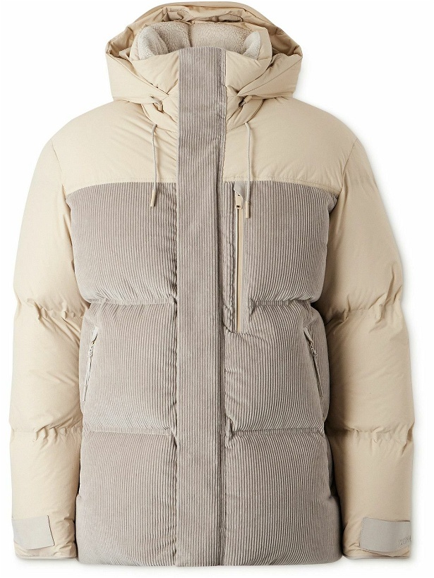 Photo: Zegna - Panelled Quilted Cotton-Blend Corduroy Down Ski Jacket - Neutrals